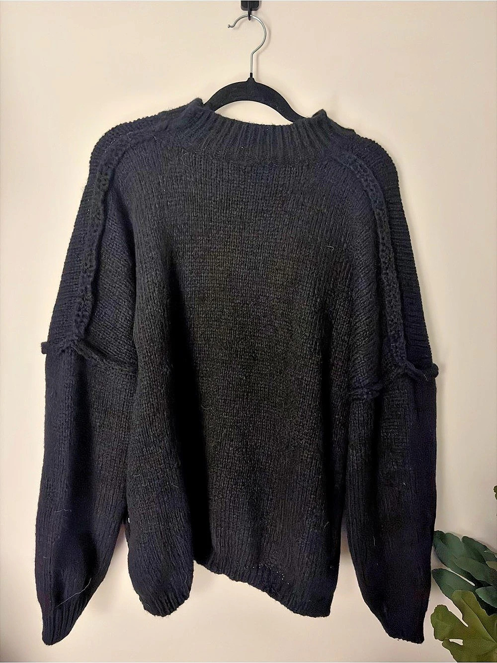Black Crew Neck Knit Sweater